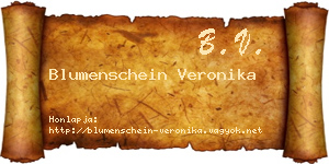 Blumenschein Veronika névjegykártya